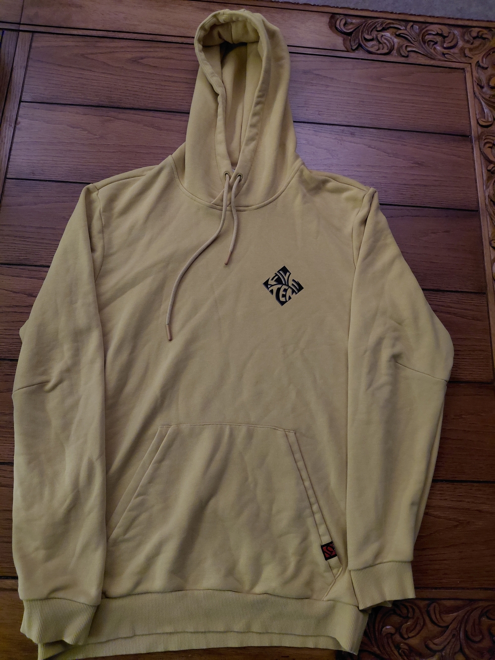 adidas Men's Yellow Pullover Hoodie with Small Chest Logo